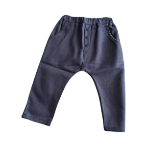 Παντελόνα αγοριών υφασμάτινη μπλε ψαθωτή