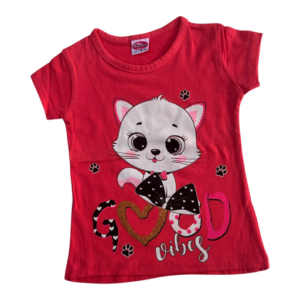 Μπλούζα με σχέδιο γατούλα 100% βαμβακερό