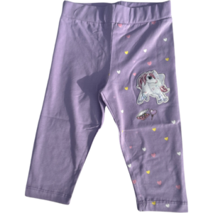 Λιλά κάπρι κολάν με 3D σχέδιο μονόκερο