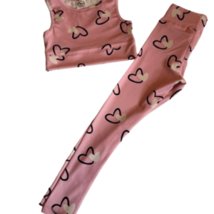 Παιδικό ριμπ σετ με crop top και κολάν