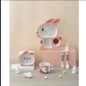 Σετ Φαγητού 5τμχ. από Φυτικές Ίνες Bamboo – Κουνέλι