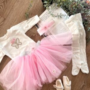 Σετ πεταλούδα ροζ 0-6 μηνών
